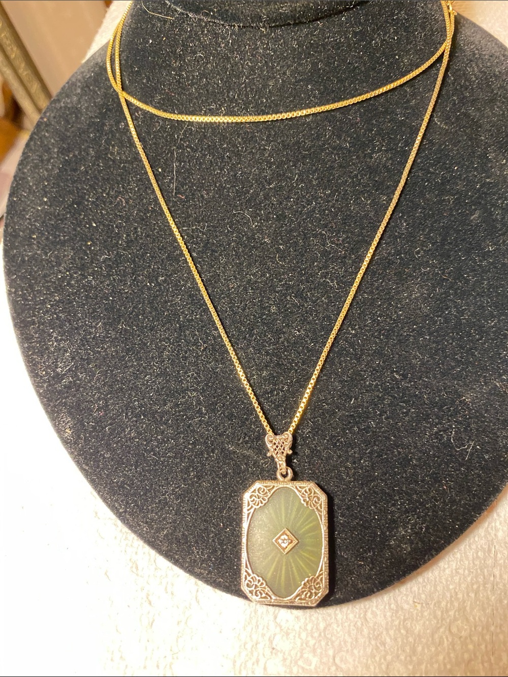Art Deco Camphor Glass Pendant